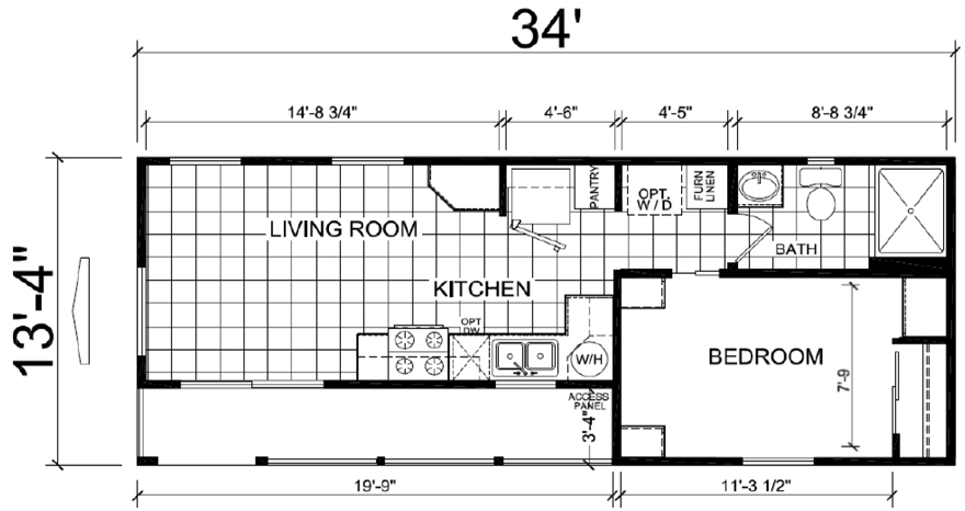 Atherton 13 X 32 Park Model Rv Floor Plan Factory Expo